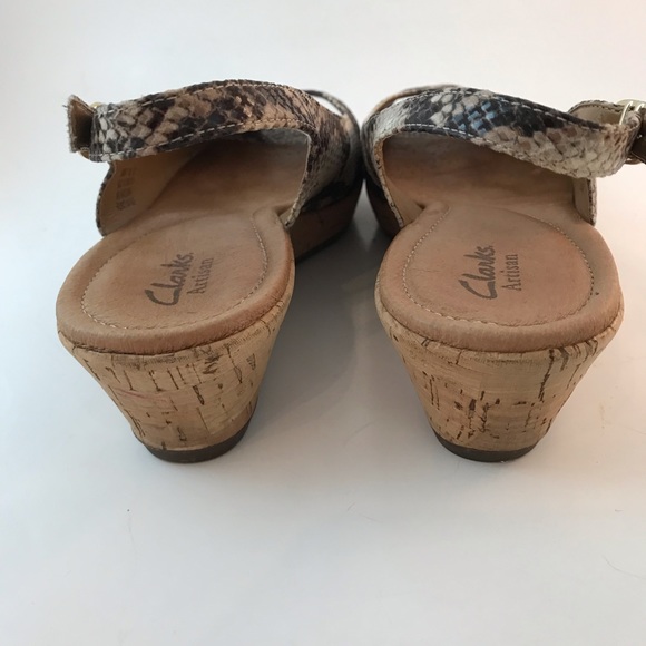 Clarks Artisan Python Wedge Slingbacks - Picture 7 of 8